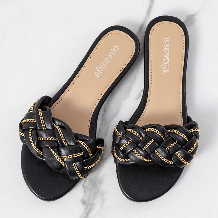 BM Black elegant Correra slippers 1