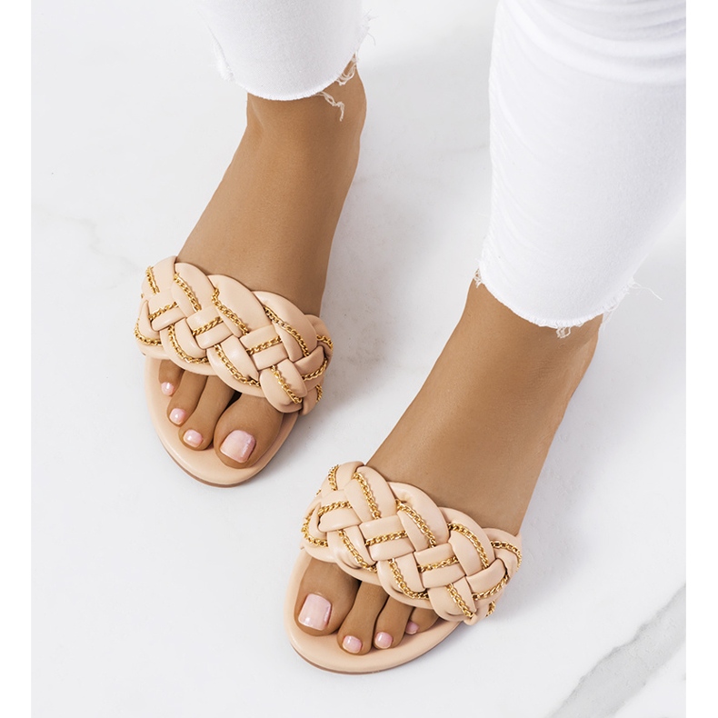 BM Elegant beige Correra slippers 1