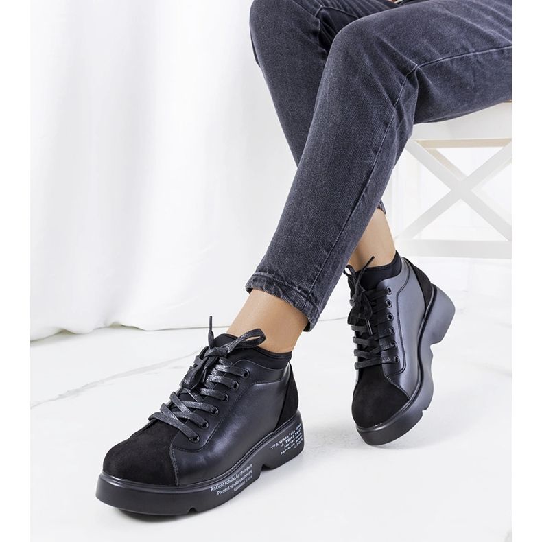 Black high-heeled sneakers from Ambly 1