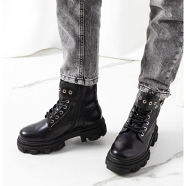 Black ankle boots with a trapper sole from Rubeo 1