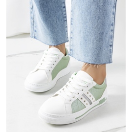 Green sneakers with Luus studs white 1