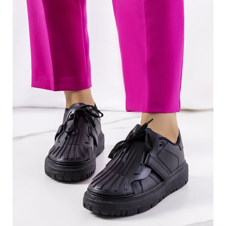 Black Velcro sneakers from Pates 1