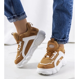 Brown women's Bonina sneakers white 1