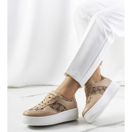 Luzia women's beige sneakers brown 1