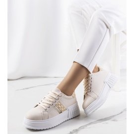 PA1 Beige sneakers on the Kamil platform golden 1