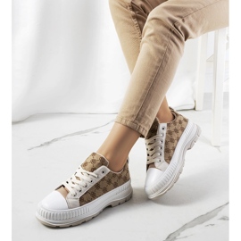 Beige sneakers on the Meliko platform 1