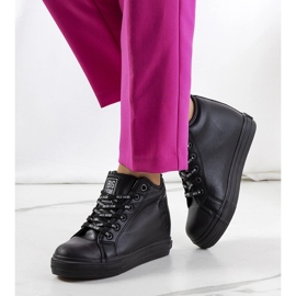 Black sneakers on the Big Star EE274127 wedge 1 Black sneakers on the Big Star EE274127 wedge 1