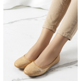 PA1 Hirane brown sequined ballerinas beige golden 1