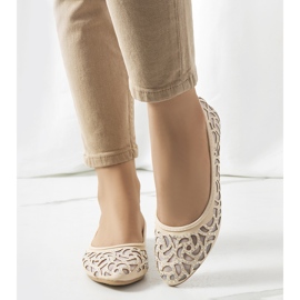 Beige Coalfell openwork ballerinas 1