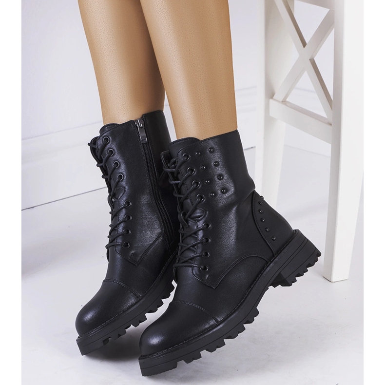 Black eco-leather boots from Polperro 1