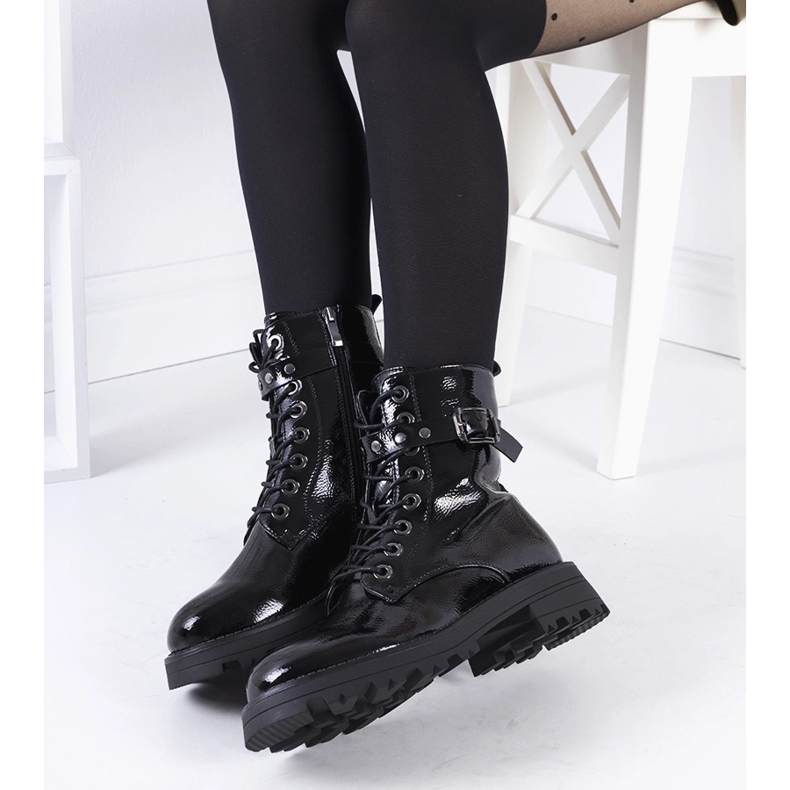 Black lacquered Narnclaedra boots 1