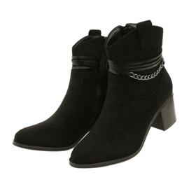 M.Daszyński Women's suede boots insulated with black chain 2