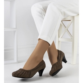 Brown shirred pumps from Santro 1