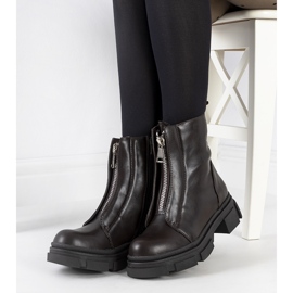 Brown boots with a decorative Neal zipper 2