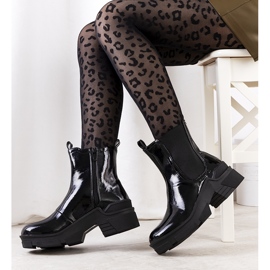Black patent leather Asma boots 1