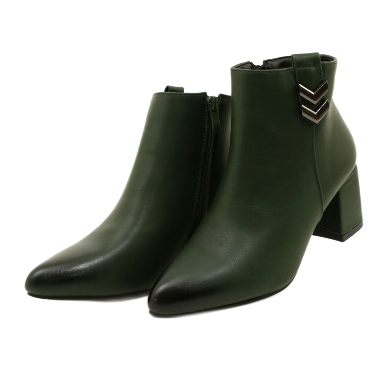 M.Daszyński Insulated green zipper boots 2