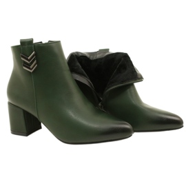 M.Daszyński Insulated green zipper boots 4