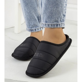 Big Star Black women's insulated slippers KK274602 2