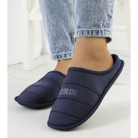 Big Star Women's navy blue insulated slippers KK274602 2 Big Star Women's navy blue insulated slippers KK274602 2