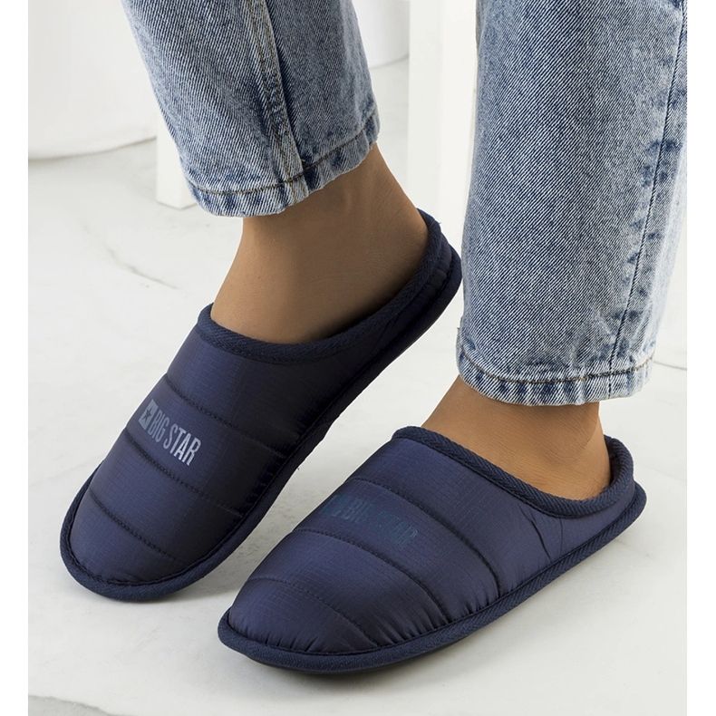 Big Star Women's navy blue insulated slippers KK274602 1 Big Star Women's navy blue insulated slippers KK274602 1