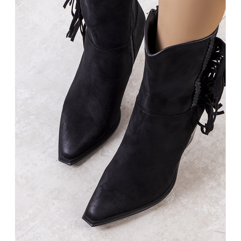PA1 Black fringed cowboy boots Cerda 1