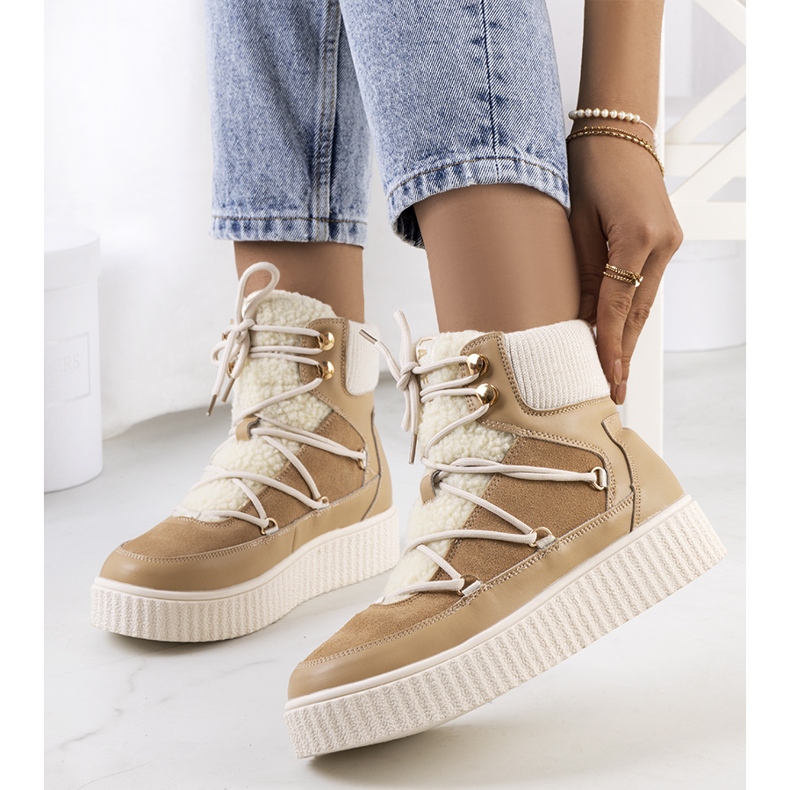 PA1 Ladies' brown snow boots from Laursen beige ecru 2