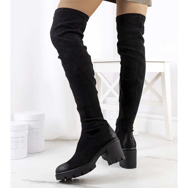 PA1 Black suede high boots by Nina 1