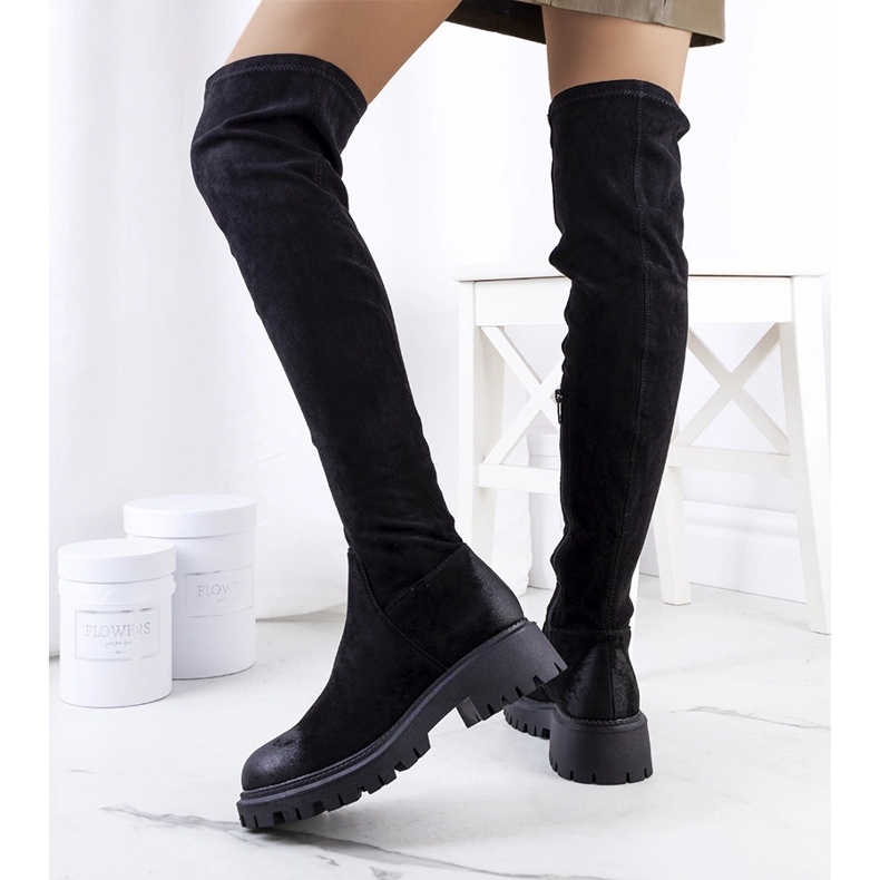 Black Suede Maisy Boots 1