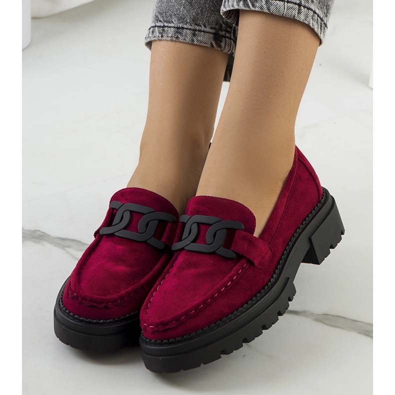 Gabriella burgundy eco-suede shoes red 1