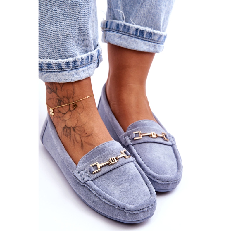 Women's Classic Suede Loafers Blue Corinell 2 Women's Classic Suede Loafers Blue Corinell 2