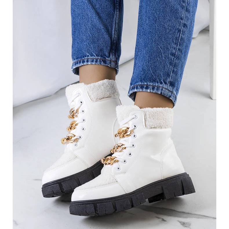 Boren white sheepskin boots 1