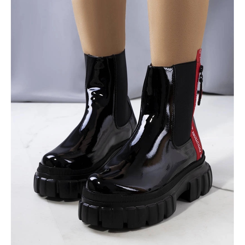 Black patent leather boots from Casta 1
