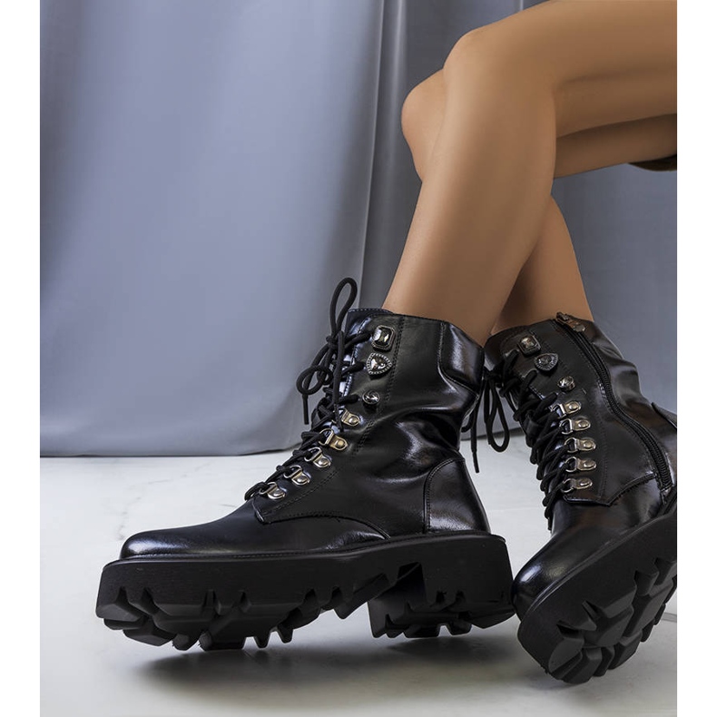 PA1 Black boots on a tractor sole Delle 1