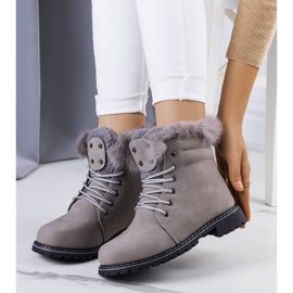 PA1 Gray insulated boots with fur from Rosmina grey 1