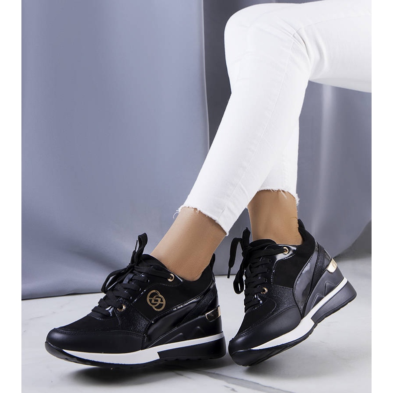 Evento Black sneakers on the Berkley wedge 1