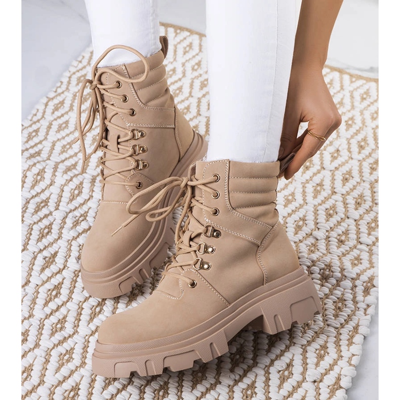 Beige boots on a chunky Lyric sole 1 Beige boots on a chunky Lyric sole 1