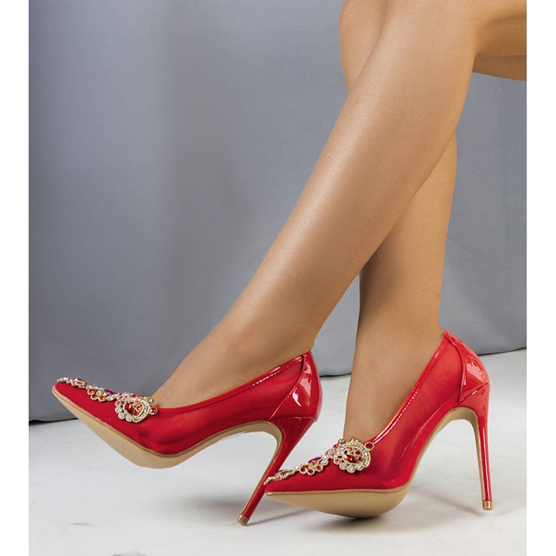 Red heels with Osiri cubic zirconia 1