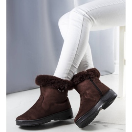 Brown fur-trimmed snow boots from Marvin 1