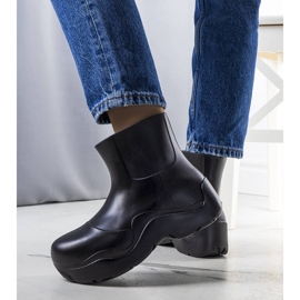 Black rubber boots on a high Frolo sole 1