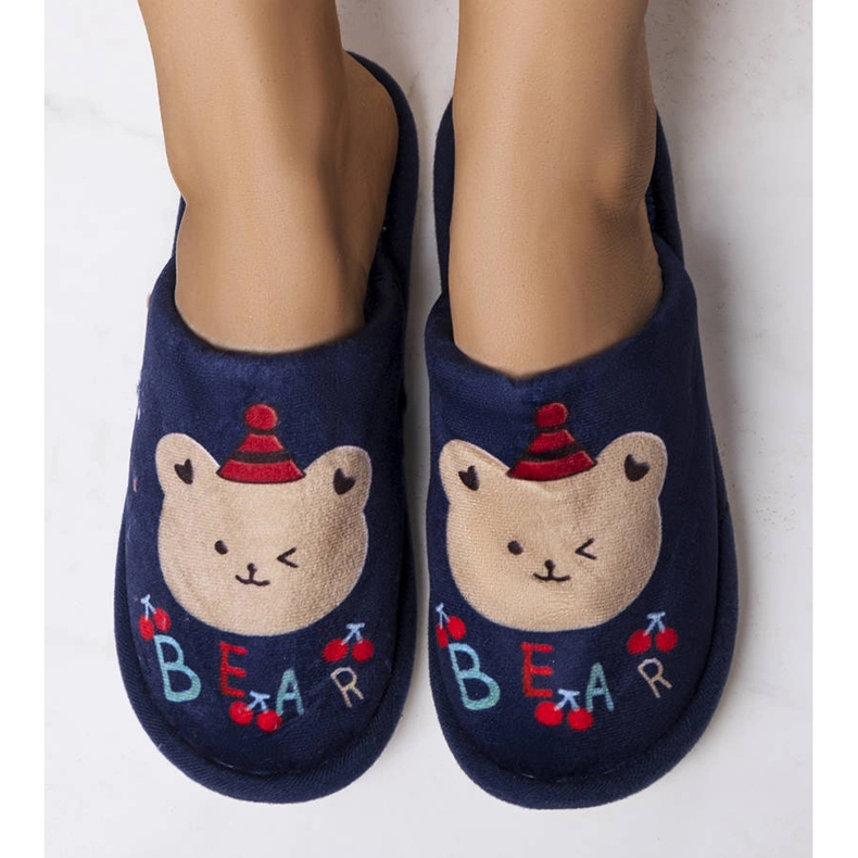 Bear navy blue soft slippers 1 Bear navy blue soft slippers 1