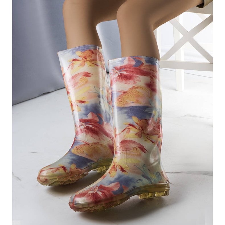 Blue and pink high boots from Pimen 1