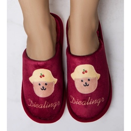 Red soft Diealings slippers 1