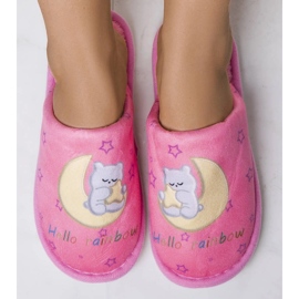 Rainbow moon pink slippers 1
