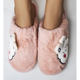 Light pink soft Half Bunny slippers 1