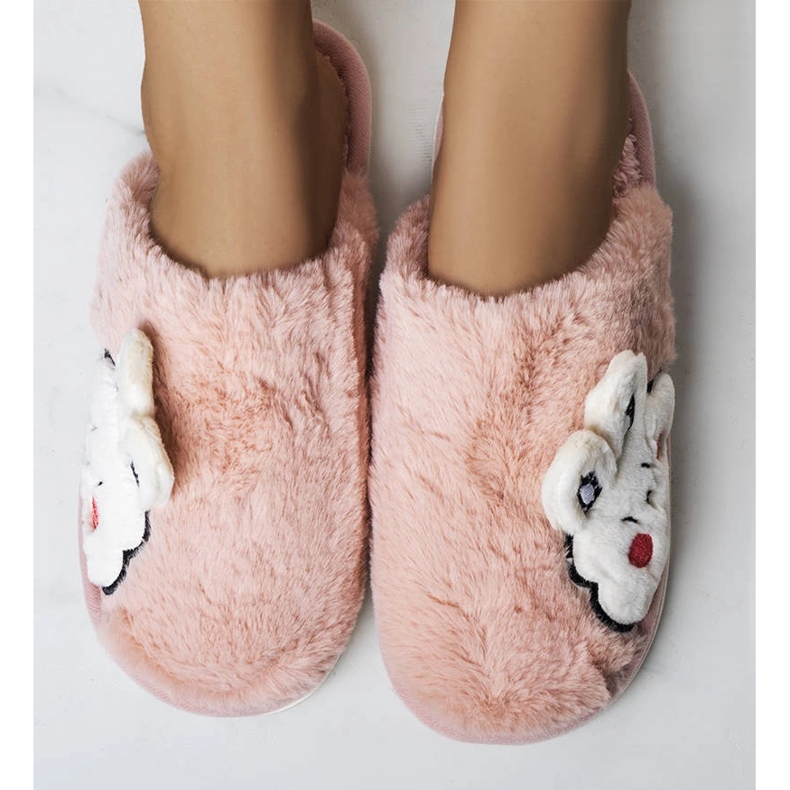 Light pink soft Half Bunny slippers 1