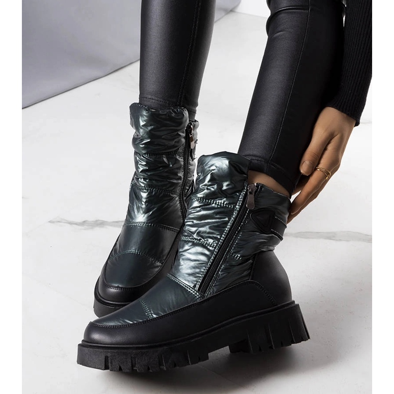 Koltso women's green snow boots black 1