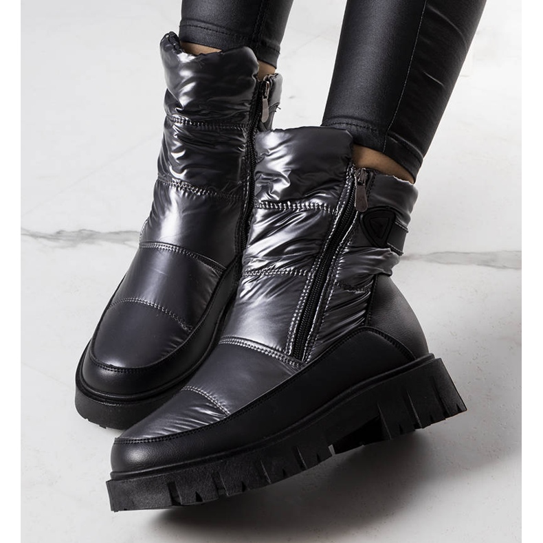 PA1 Koltso women's silver snow boots black 1