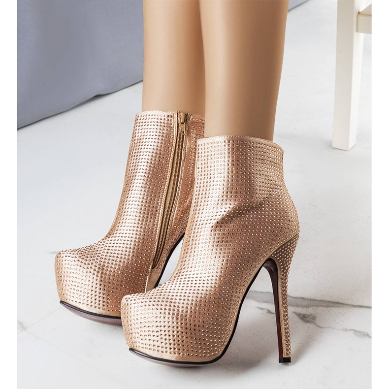 BM Tatiana gold high heel boots golden 2