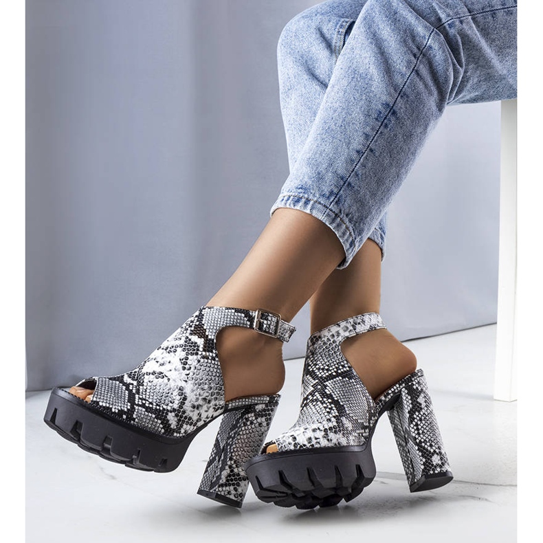 BM Gray block sandals from Giuliana grey 1