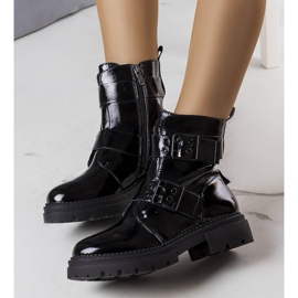 Black lacquered insulated boots from Faleri 1